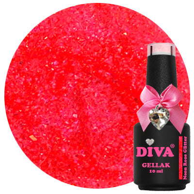 DIVA Gellak Neon Rose Glitter 10 ml