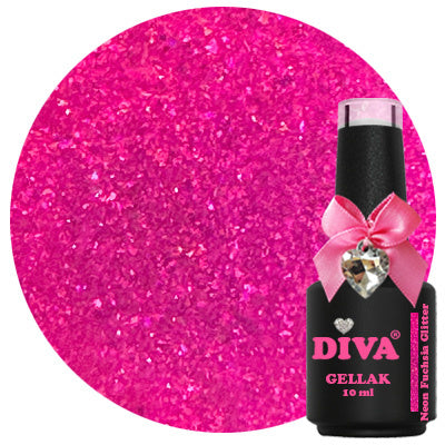 DIVA Gellak Neon Fuchsia Glitter 10 ml