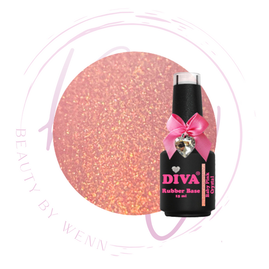 Diva Rubber Basecoat Baby Pink Crystal 15 ml