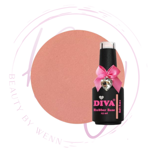 Diva Rubber Basecoat Soft Rose 15 ml Hema Free