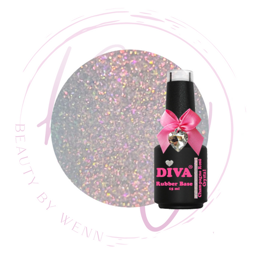 Diva Rubber Basecoat Champagne Rosé Crystal 15 ml