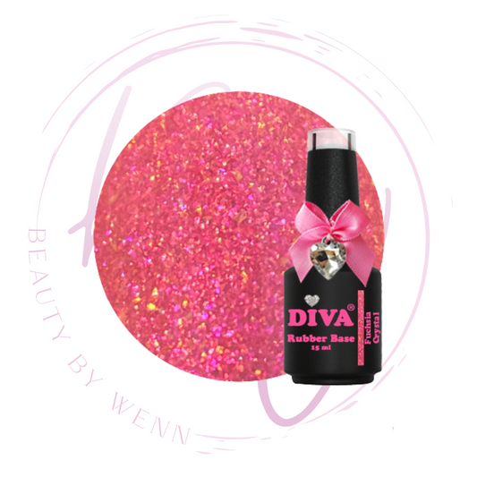 Diva Rubber Basecoat Fuchsia Crystal 15 ml