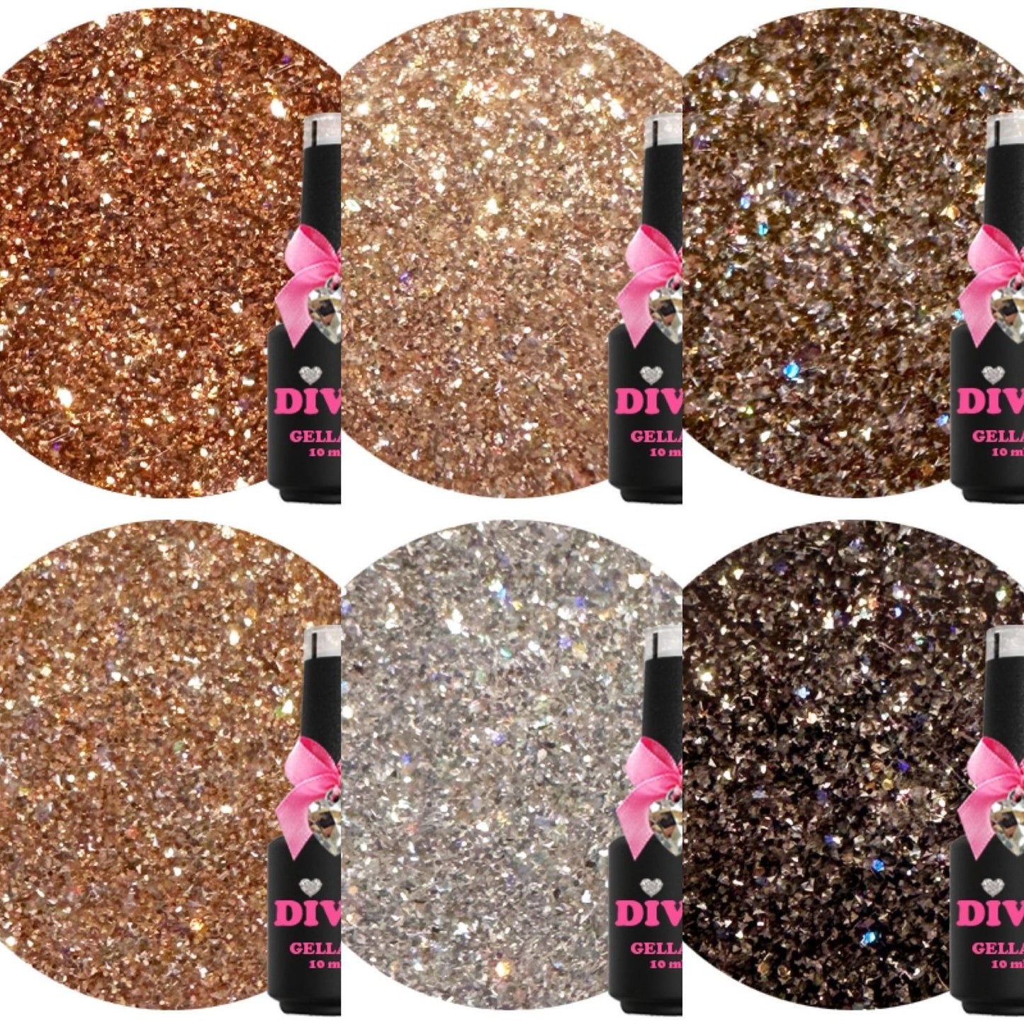 DIVA Gellak Dancing with the Diamonds BLING, BOLD en FEVER Collection 18x 10 ml + gratis Fineliner